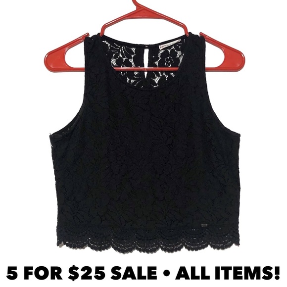 Exit Tops - Exit Lace Crop Top
